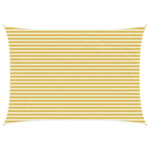 vidaXL Sonnensegel Gelb und Wei&szlig; 3,5 x 4,5 m HDPE