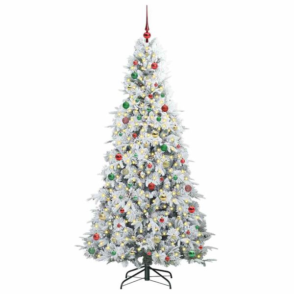 vidaXL K&uuml;nstlicher klappbarer Weihnachtsbaum Wei&szlig; 210 cm PE und PVC