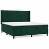 vidaXL Boxspringbett mit Matratze Dunkelgr&uuml;n 160x200 cm Samt