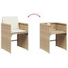 vidaXL 17-tlg. Garten-Essgruppe mit Kissen Beige Poly Rattan