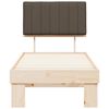 vidaXL Bettgestell mit gepolstertem Kopfteil Taupe 75 x 190 cm
