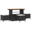 vidaXL Gartensofa-set mit Kissen 13 pcs Schwarz Poly-Rattan