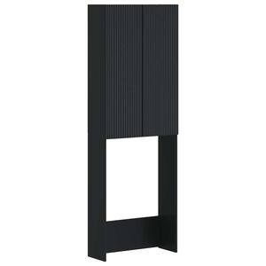 vidaXL Toilettenschrank ARNHEM Schwarz 66 x 25,5 x 190 cm