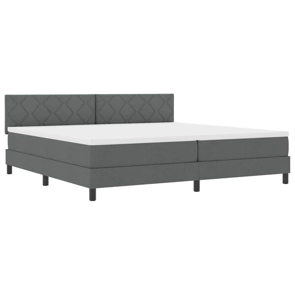 vidaXL Boxspringbett mit Matratze Dunkelgrau 200 x 200 cm Stoff