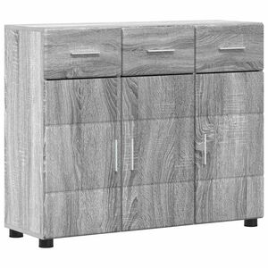 vidaXL Sideboard mit Regal FLORIN Graues Sonoma 88,5 x 30,5 x 73 cm