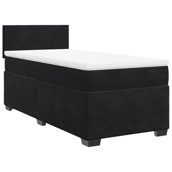 vidaXL Boxspringbett mit Matratze Schwarz 90x190 cm Samt