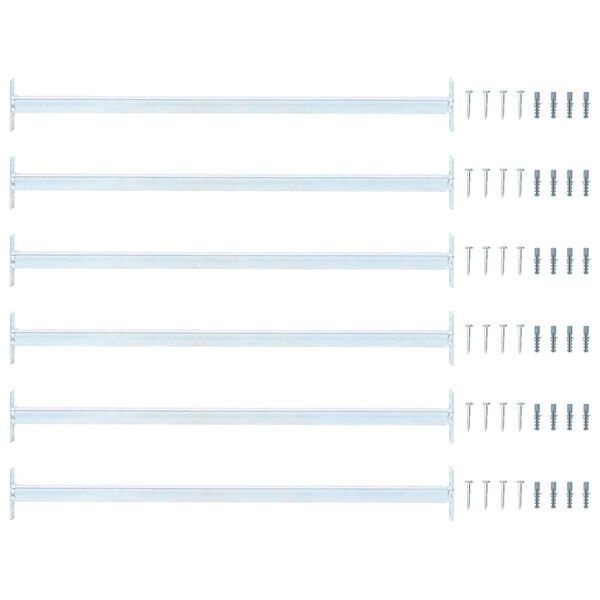 vidaXL Verstellbarer Fenster-Sicherheitsbalken 6 pcs Silber Stahl