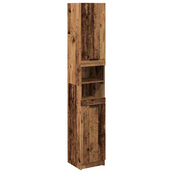vidaXL Badschrank Altholz-Optik 32x34x188,5 cm Holzwerkstoff