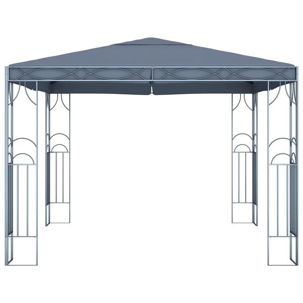 vidaXL Pavillon mit LED-Lichterkette 300x300 cm Anthrazit