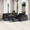 vidaXL Gartensofa-set mit Kissen 13 pcs Schwarz Poly-Rattan