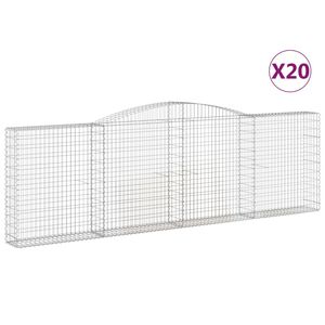 vidaXL Gabionen mit Hochbogen 20Stk. 400x30x120/140cm Verzinktes Eisen