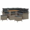vidaXL Garten-Sofa-Set mit Kissen mit Speicher mit Kissen 8 pcs Grau