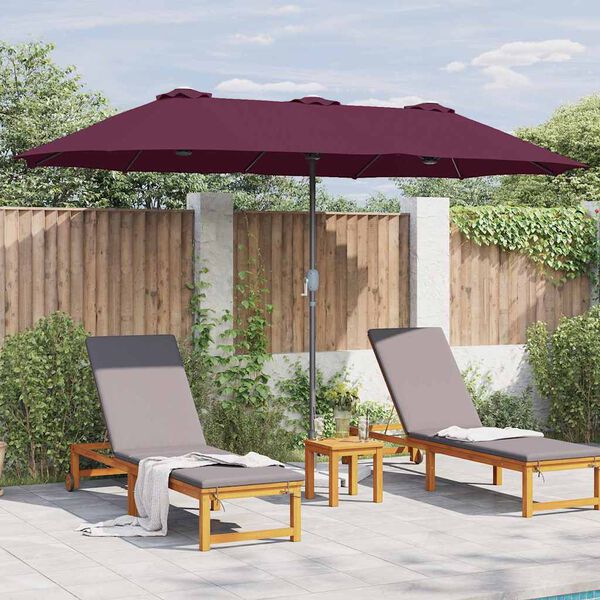 vidaXL Garten-Sonnenschirm Bordeauxrot 370 x 197 x 239 cm