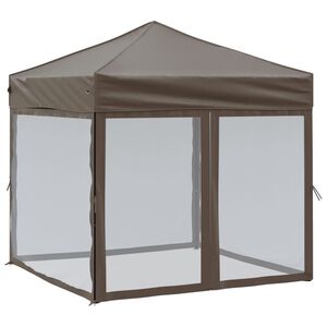 vidaXL Partyzelt Faltbar mit Seitenw&auml;nden Taupe 2x2 m
