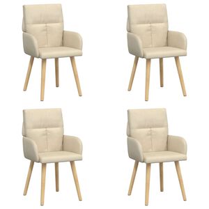 vidaXL Esszimmerst&uuml;hle 4 stk. Stoff Creme 60 x 56 x 96 cm