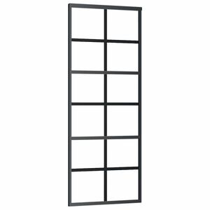 vidaXL Schiebet&uuml;r ESG-Glas und Aluminium 76x205 cm Schwarz