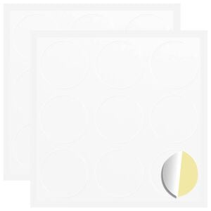 vidaXL Sticker 2 Stk. Wei&szlig; &Oslash; 20 x 0,5 mm Papier