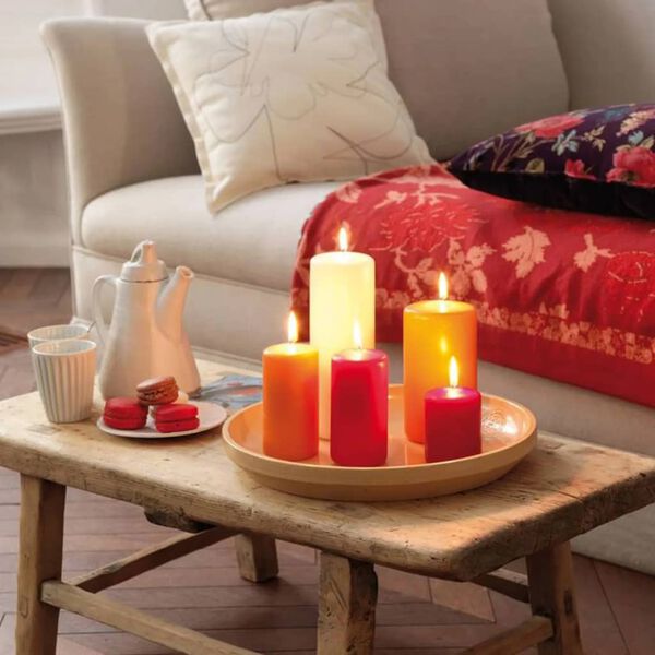 Bolsius Stumpenkerzen 8 Stk. 130 x 68 mm Weinrot