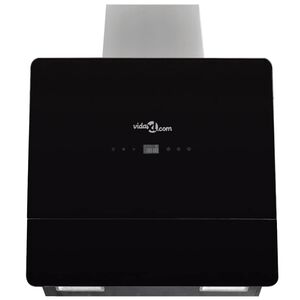 vidaXL Dunstabzugshaube Schwarz Hartglas mit Display 600 mm