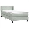 vidaXL Boxspringbett mit Matratze Hellgrau 90x210 cm Samt