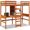 vidaXL Hochbett ohne Matratze Wachsbraun 90x190 cm Massivholz Kiefer