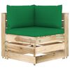 vidaXL 10-tlg. Garten-Lounge-Set mit Kissen Gr&uuml;n Impr&auml;gniertes Holz