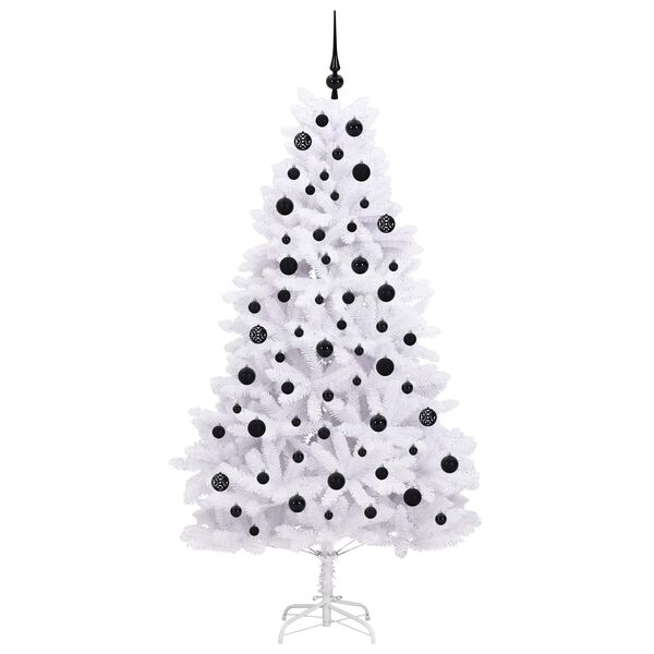 vidaXL K&uuml;nstlicher klappbarer Weihnachtsbaum Wei&szlig; 180 cm PVC und Stahl