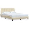 vidaXL Bettgestell ohne Matratze "Hanko" Creme 140x200 cm Stoff