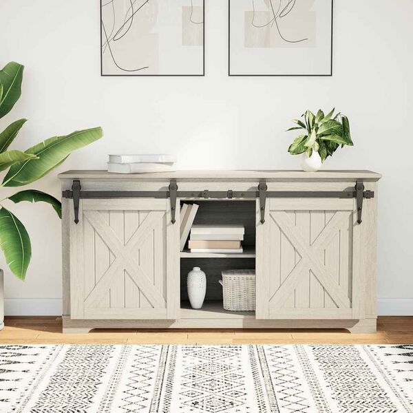 vidaXL Schiebetürbeschlag Set für Schranktüren 122 cm Karbonstahl