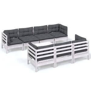 vidaXL 8-tlg. Garten-Lounge-Set mit Kissen Kiefer Massivholz