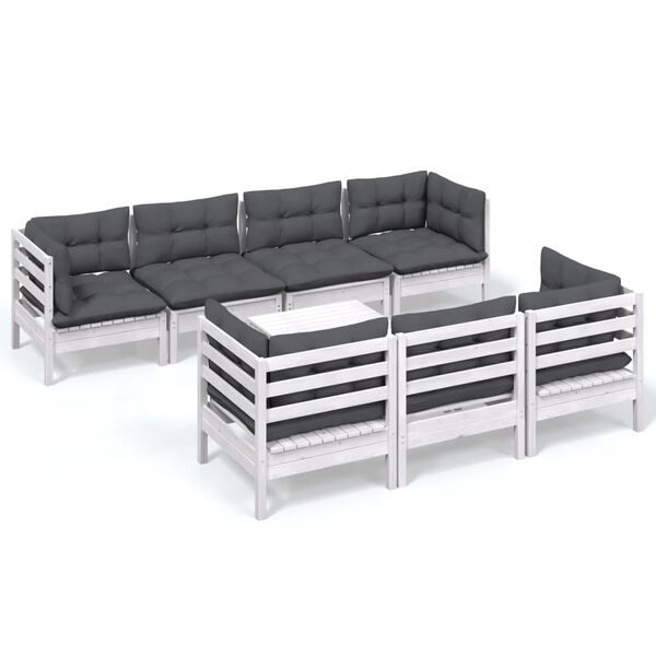 vidaXL 8-tlg. Garten-Lounge-Set mit Kissen Kiefer Massivholz