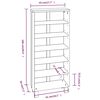 vidaXL CD-Schrank HAMAR Hellgrau 45x18x100 cm Massivholz Kiefer