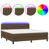 vidaXL Boxspringbett mit Matratze & LED Dunkelbraun 180x200 cm Stoff