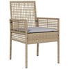 vidaXL Garten Essgruppe mit Kissen 3 pcs Beige Poly-Rattan