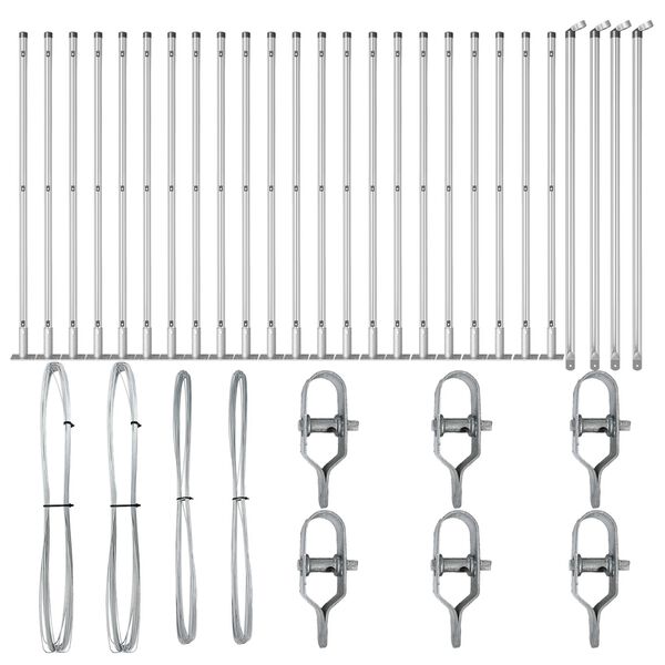 vidaXL Zaunpfosten 26 pcs Grau 3,2 x 3,2 x 110 cm