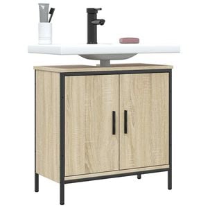 vidaXL Waschbeckenunterschrank Sonoma-Eiche 60x30x60 cm Holzwerkstoff