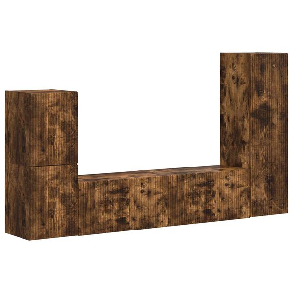 vidaXL TV-Schrankset 4 pcs Ger&auml;ucherte Eiche Holzwerkstoff