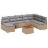 vidaXL Gartensofa-set 9 stk. Beige und Hellgrau Poly-Rattan