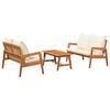 vidaXL Bistrogarnitur mit Kissen 3 pcs Braun Massivholz Akazie