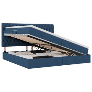 vidaXL Bett mit Stauraum und LED mit LED Blau 200 x 200 cm Polyester