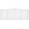 vidaXL Gabionen mit Hochbogen 7 Stk. 400x50x140/160cm Verzinktes Eisen