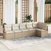 vidaXL Garten-Sofa-Set mit Kissen mit Speicher 6 pcs Beige und Creme