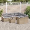 vidaXL Garten-Sofa-Set 9 pcs Beige und Hellgrau 55 x 55 x 37 cm