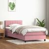 vidaXL Boxspringbett mit Matratze Rosa 100x210 cm Samt