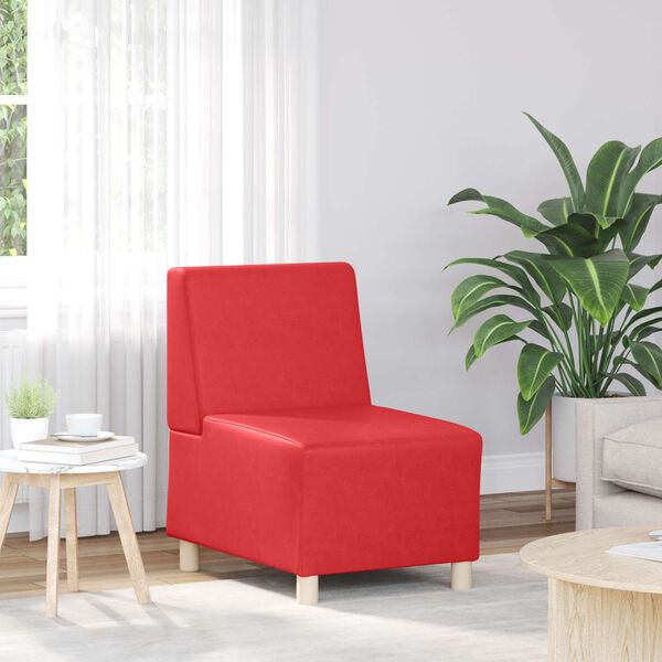 vidaXL | Modulares Armfreies Sofa | Rot 55 x 74 x 82 cm Kunstleder