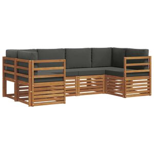vidaXL Ecksofa Set mit Kissen 6 pcs Natur und Anthrazit