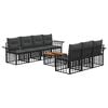 vidaXL Outdoor-Sofagarnitur 8 stk. Schwarz und Dunkelgrau