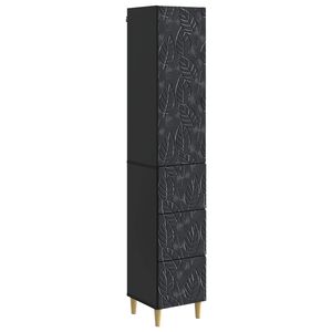 vidaXL Schrankset 2 pcs Schwarz 33 x 34,5 x 90 cm Holzwerkstoff