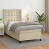 vidaXL Boxspringbett mit Matratze Creme 90x200 cm Kunstleder