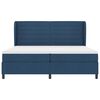 vidaXL Boxspringbett mit Matratze mit Kopfteil Blau 200 x 200 cm Stoff